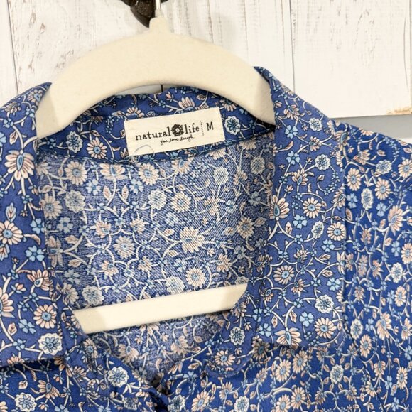 Natural Life Rebecca Midi Dress Blue Boho Cottagecore Style | Size M - Picture 4 of 7